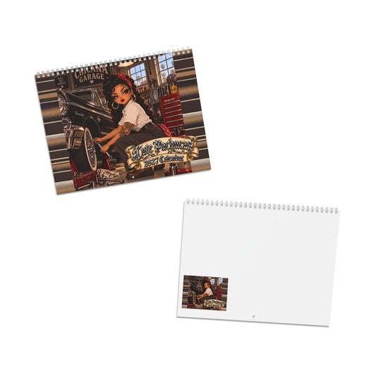 Cute Pachuca Pin-Up Garage Calendar 2027 by Printify featuring vibrant pin-up artwork and monthly pages for 2027.