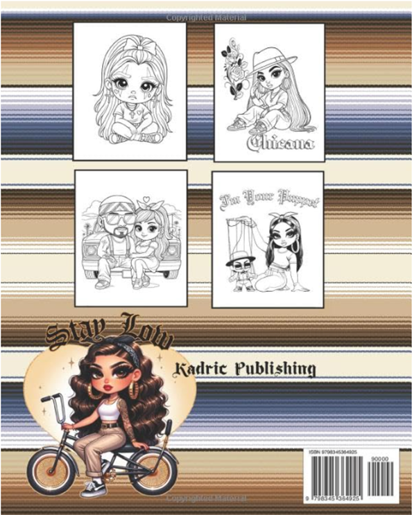 Paperback Homies 2 stress relief coloring book by Kadric Publishing, featuring teen and adult-friendly illustrations on the back cover.