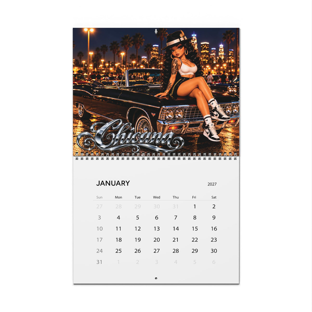 Chicanas 2027 wall calendar by Kadric Publishing LLC, featuring colorful cultural artwork