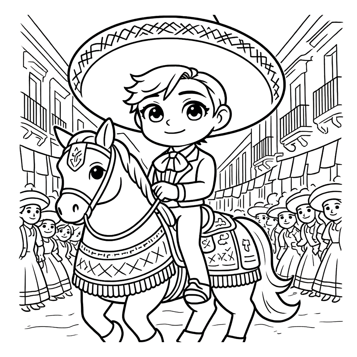 Paperback coloring book featuring bold, easy-to-color kawaii chibi Mexican characters by Kadric Publishing LLC.