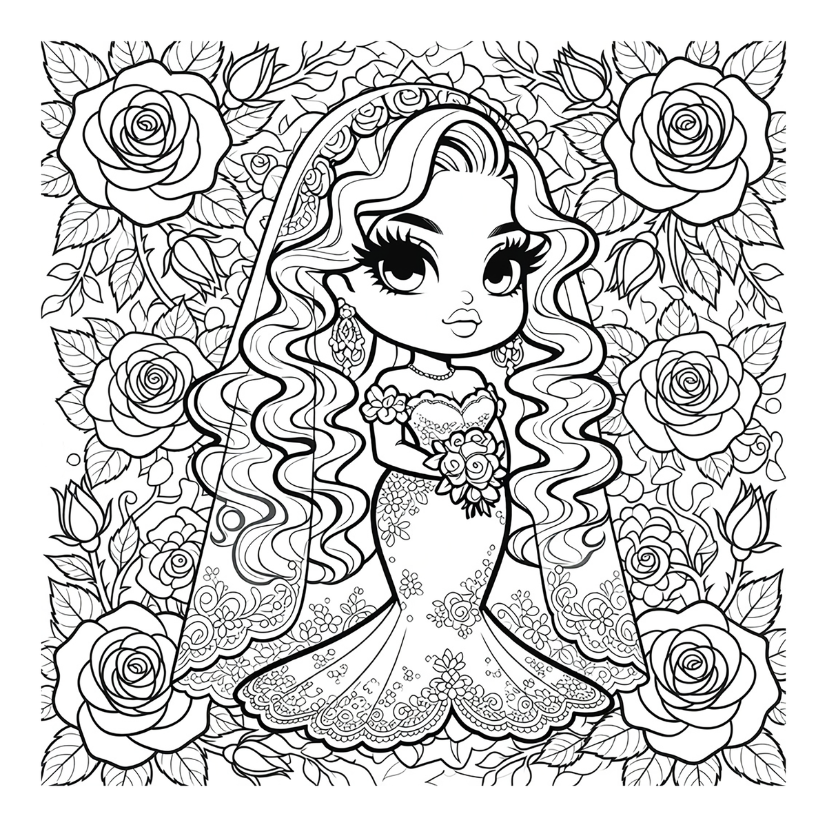 Paperback Chibi-Weddings Coloring Book by Kadric Publishing featuring adorable wedding-themed chibi characters for coloring.