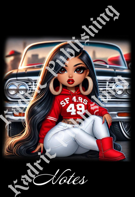 Chicana Football Fan Notebook with 200 lined pages and paperback cover featuring a football-themed design by Kadric Publishing.