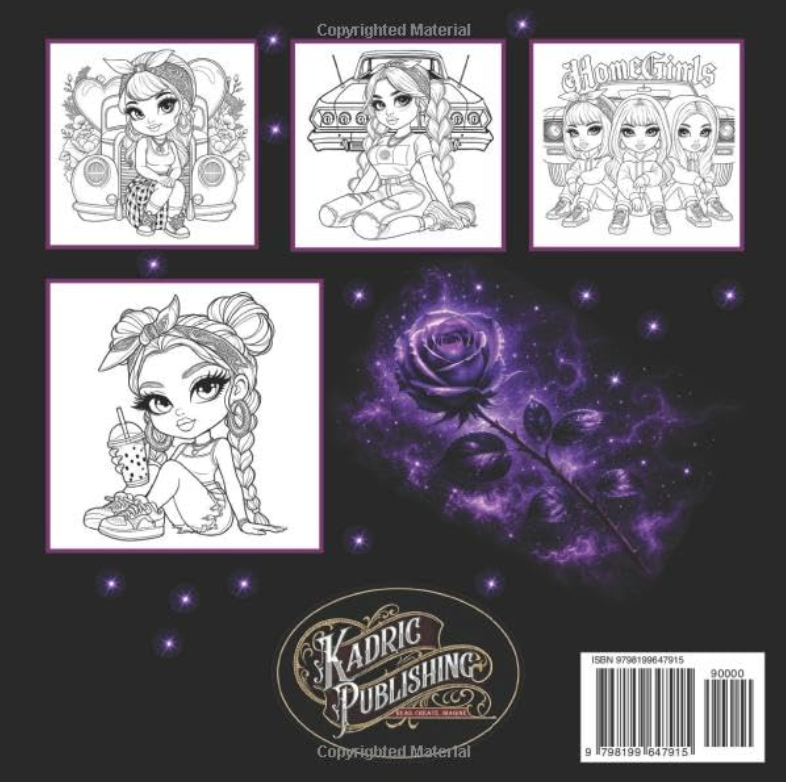 Homegirls 2 Adult Coloring Book: 50 Bold & Easy Chicana-Inspired Coloring Pages: Featuring Homegirls, Lowrider Culture, Roses, Tattoos, Fashion, and Urban Art