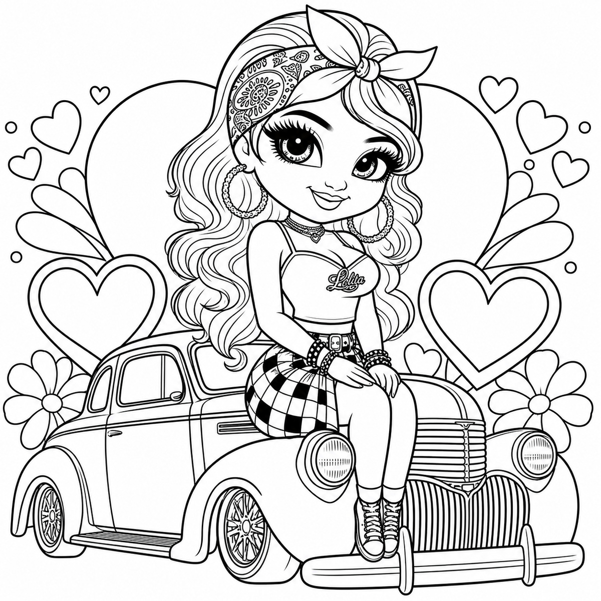 Homegirls 2 Adult Coloring Book: 50 Bold & Easy Chicana-Inspired Coloring Pages: Featuring Homegirls, Lowrider Culture, Roses, Tattoos, Fashion, and Urban Art