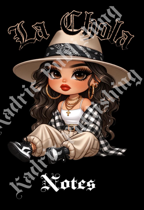 Kadric Publishing La Chola Notebook with 200 lined pages in a paperback cover, ideal for writing and note-taking.
